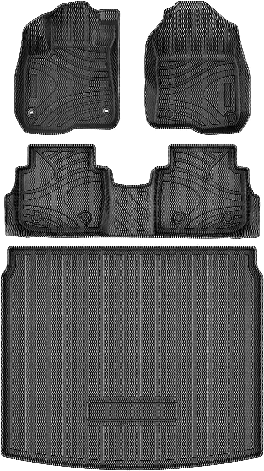 YITAMOTOR Floor Mats for 23-24 Honda CR-V Front Rear Cargo Liner Rubber TPE Waterproof 4pc