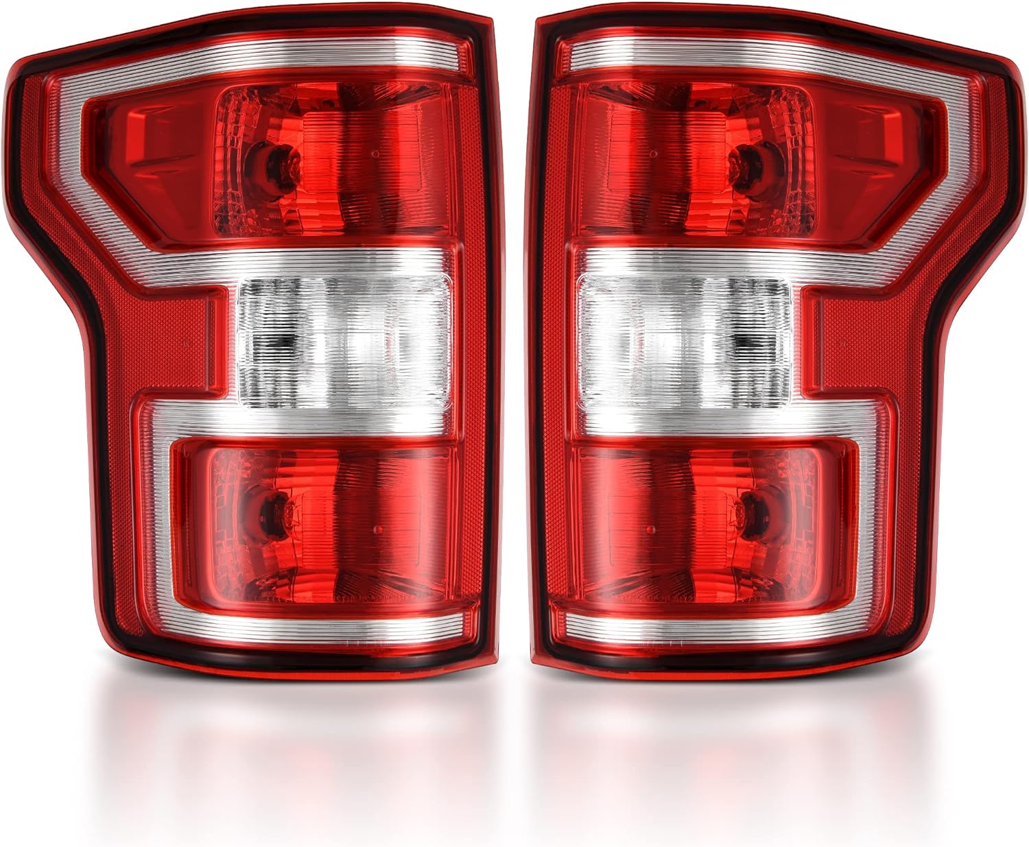 YITAMOTOR Tail Light Assembly For 18-20 Ford F150 Halogen OE Replacement with Bulbs and Harness Red Brake Tail Light Rear Lamp - Left & Right Side