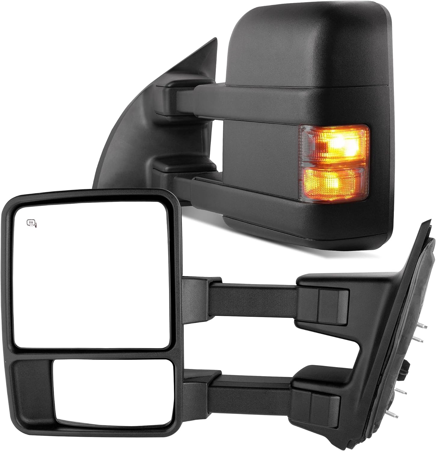 YITAMOTOR Towing Mirrors Compatible with 1999-2007 Ford F250 F350 F450 F550 Super Duty, 2001-2005 Excursion Extendable Power Heated with Smoke Signal Light Side Mirrors Pair