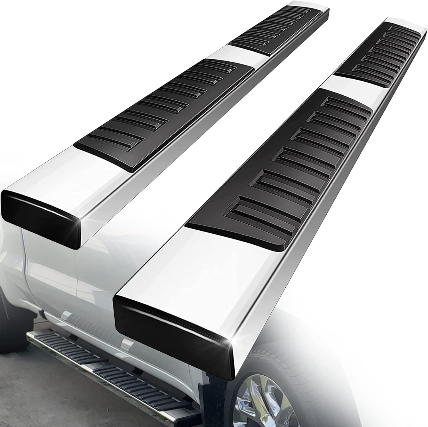 YITAMOTOR 6.5 Inches Running Boards Compatible with 2005-2023 Toyota Tacoma Access Cab, Stainless Steel Black Side Steps Nerf Bars