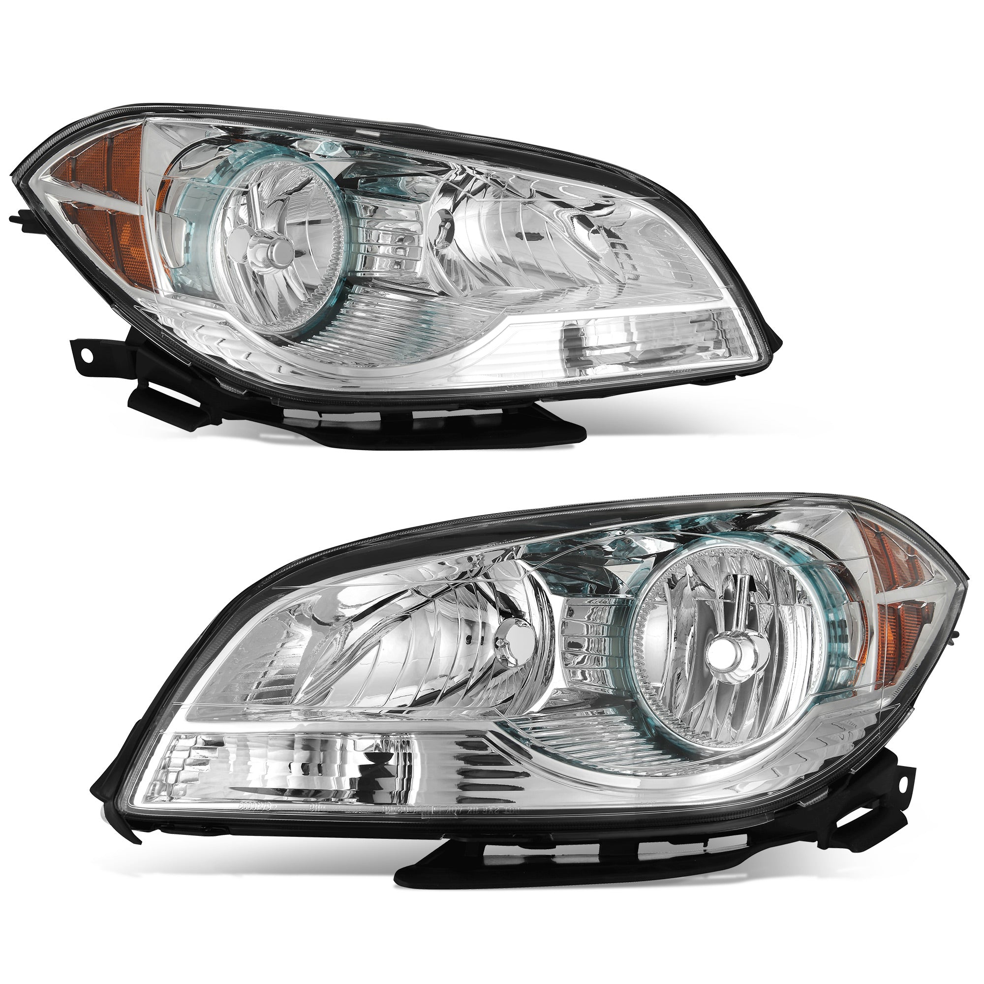 YITAMOTOR For 2008-2012 Chevy Malibu Chrome Halogen Headlights Assembly Headlamp 08-12 Set