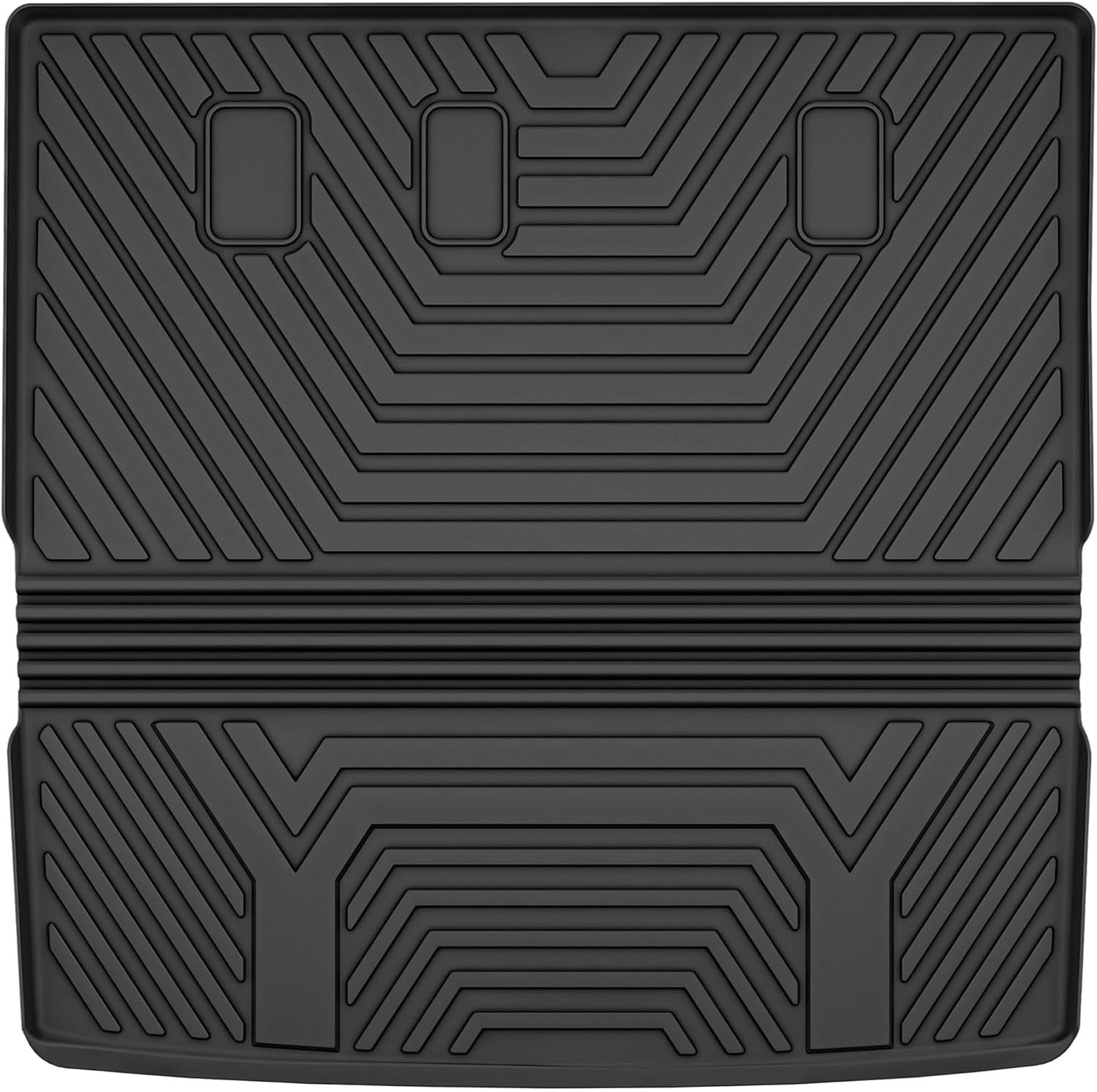 YITAMOTOR Cargo Trunk Liner Compatible with 2023-2025 Honda Pilot, Cargo Mat with Backrest Mat Behind 3rd Row Back Seat Protector, All Weather Custom Fit Black Cargo Mats