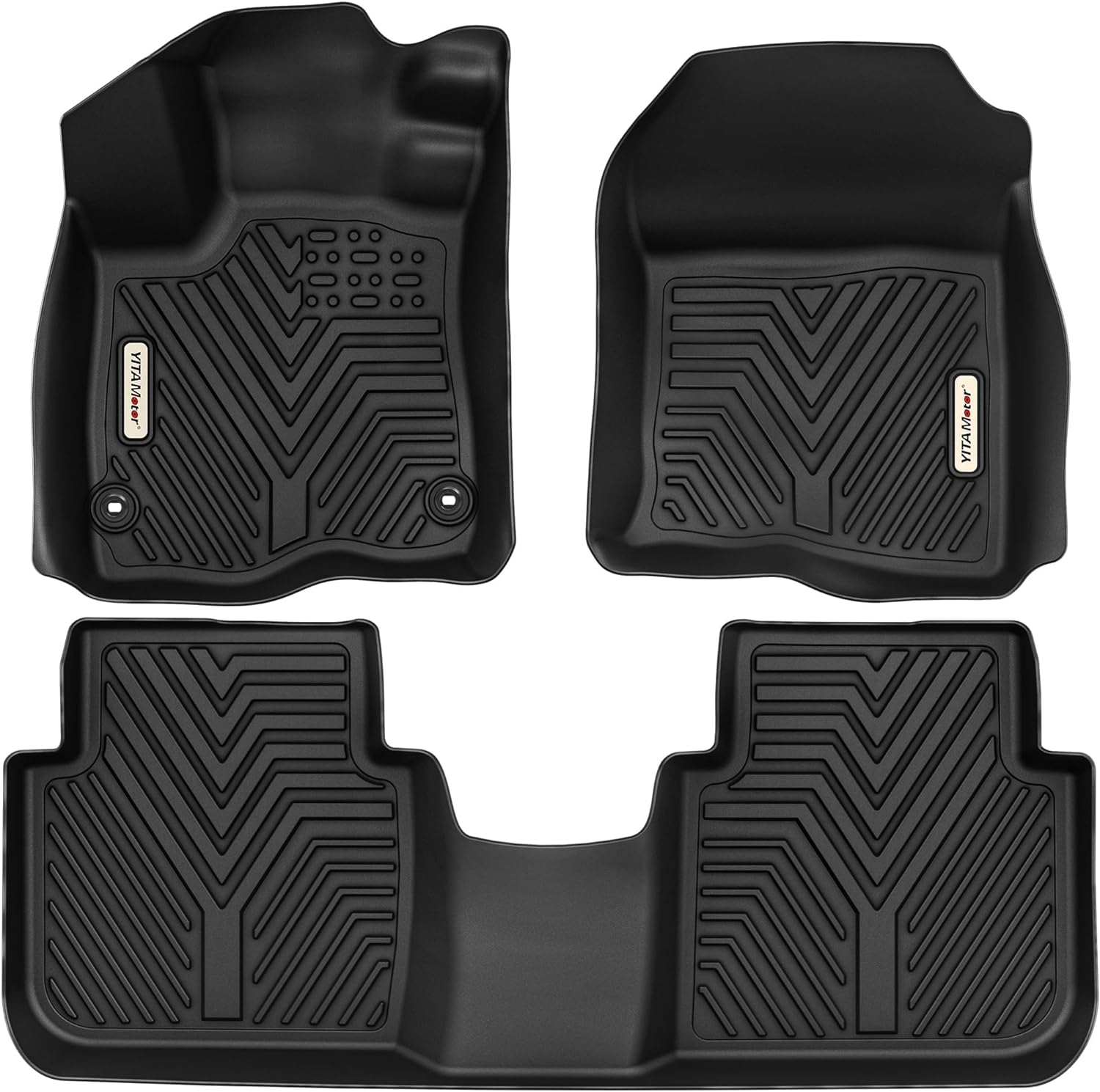 YITAMOTOR Floor Mats for Honda CR-V 2023 2024 2025 (Include Hybrid) All Weather Floor mats for Honda CRV 2023 2024 Honda CRV Hybrid Hybrid Accessories, 1st & 2nd Row Floor Liners, Black