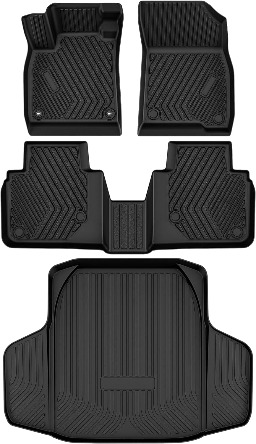 YITAMOTOR Floor Mats for Honda Accord 2023 2024 & Honda Accord Hybrid 2023 2024, Custom Floor Liners Honda Accord Accessories, Floor Mats & Cargo Liner Set TPE Waterproof Car Accessories, Black