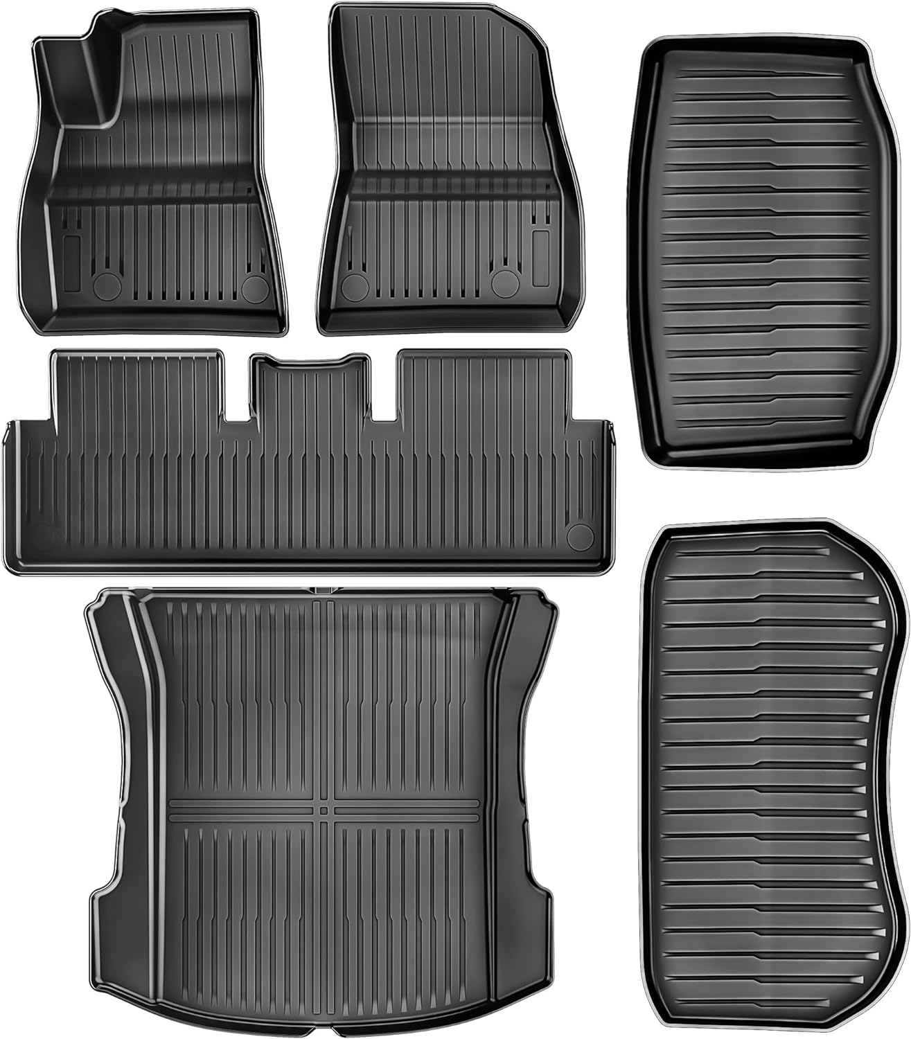 YITAMOTOR Floor Mats for Tesla Model 3 2017-2023 Custom Fit All Weather TPE Waterproof Accessories for Tesla Model 3 Floor Mats, Rear Trunk Mat Cargo Liners Interior Accessories