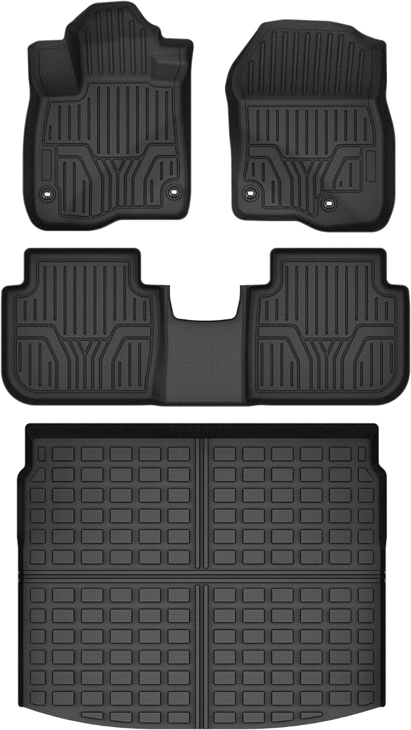 YITAMOTOR Floor Mats for Honda CR-V 2023 2024 2025 (Non Hybrid), Honda CRV Accessories TPE All Weather Custom Fit Floor Liners and Cargo Mat Deck in Upper Position, Black