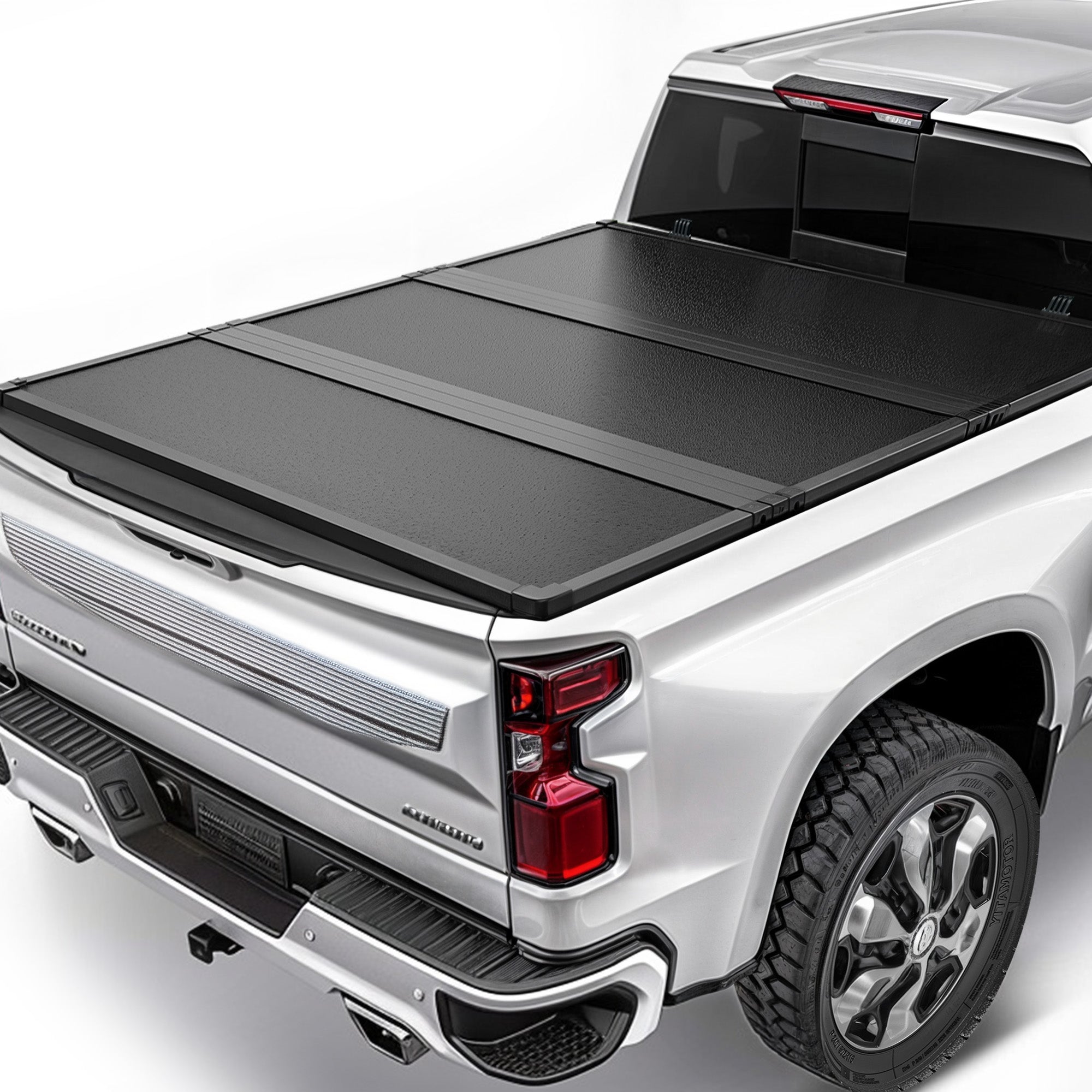 YITAMOTOR 6.2 ft 3-Fold Hard Tonneau Cover For 15-22 Chevy Colorado GMC Canyon Truck Bed