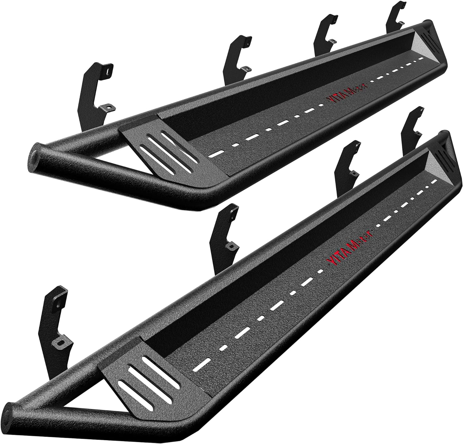 YITAMOTOR Running Boards, Drop Side Steps Compatible with 2019-2024 Chevy Silverado/GMC Sierra 1500, 2020-2024 Silverado/Sierra 2500HD 3500HD Crew Cab, Black Powder Coated Off-Road Nerf Bars