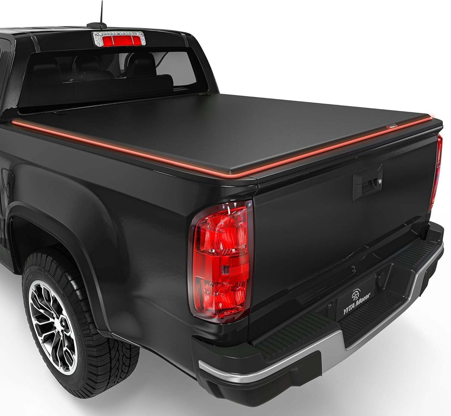 YITAMOTOR Soft Tri fold Truck Bed Tonneau Cover Compatible with 2015-2024 Chevy Colorado/GMC Canyon 5.2ft Bed, Reflective Strip Style