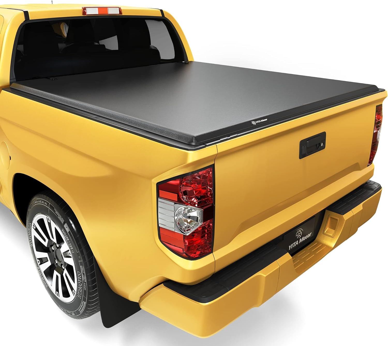 YITAMOTOR Soft Tri-fold Truck Bed Tonneau Cover Compatible with 2007-2013 Toyota Tundra with Deck Rail System(Excl. Trail Edition), Fleetside 6.5 ft Bed