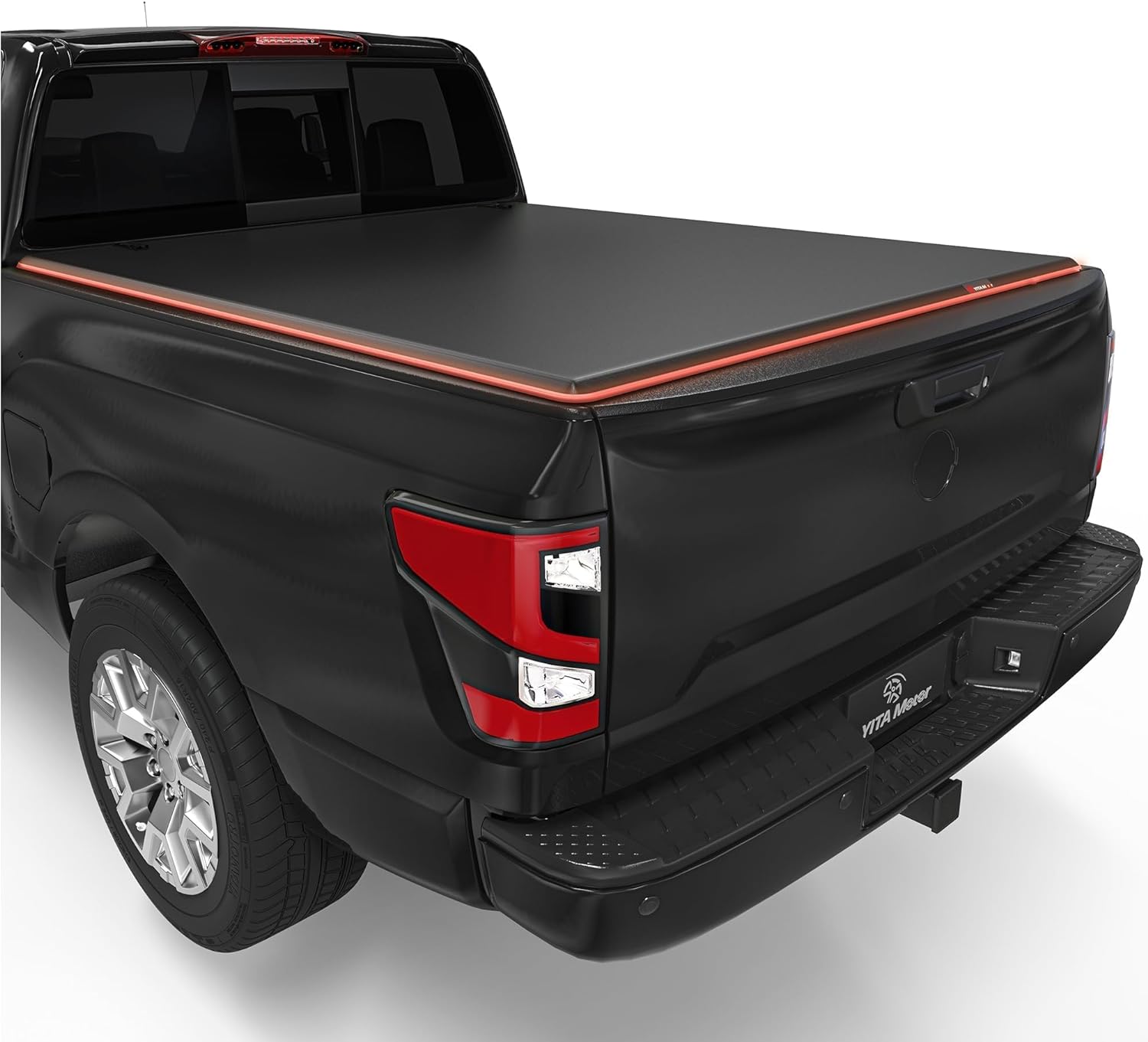 YITAMOTOR Soft Tri-fold Truck Bed Tonneau Cover Compatible with 2005-2024 Nissan Frontier(NO México) 5ft Bed, Reflective Strip Style