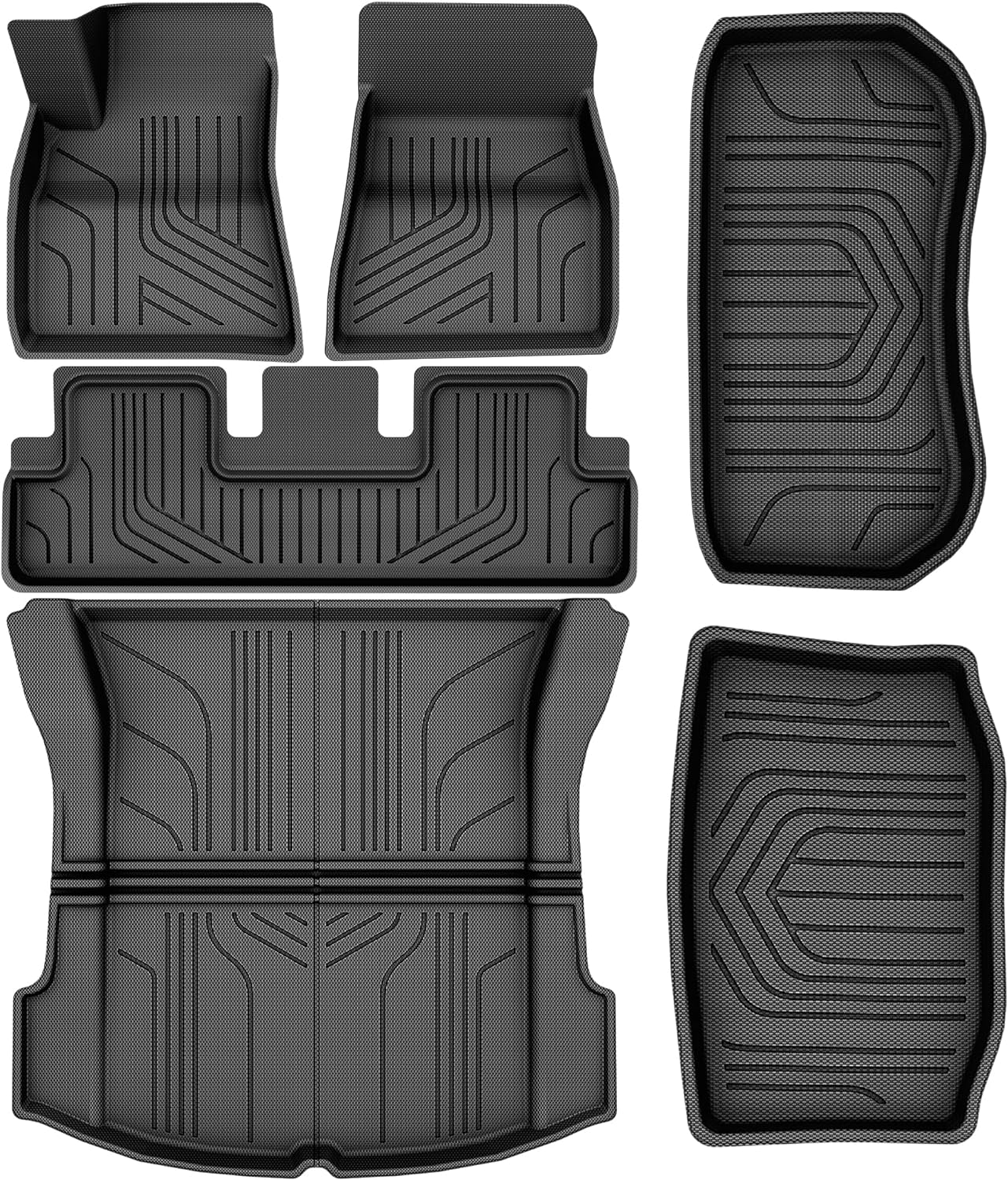 YITAMOTOR Floor Mats for Tesla Model 3 2023-2020, All Weather TPE Custom Fit Model 3 Cargo Liner and Cargo Trunk Mats Accessories, Black