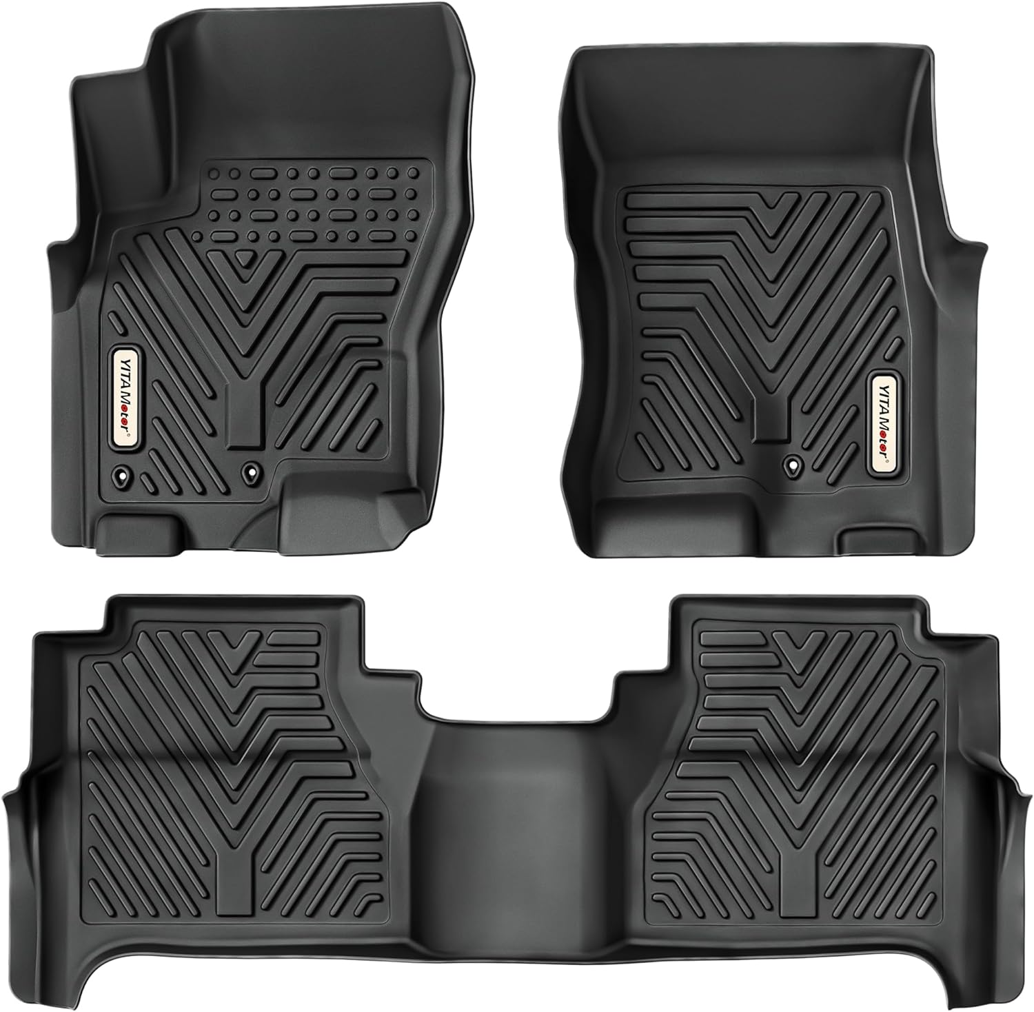 YITAMOTOR Floor Mats Compatible with 2008-2021 Nissan Frontier Crew Cab, Custom Fit Floor Liners, 1st & 2nd Row All-Weather Protection