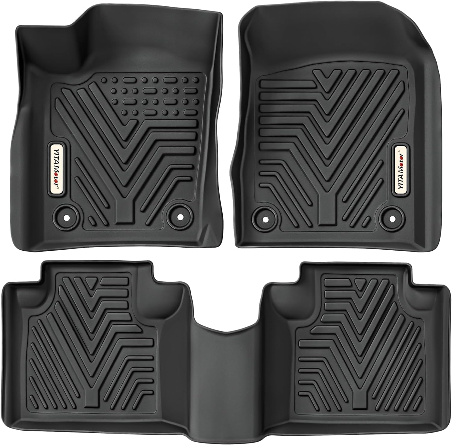 YITAMOTOR All Weather Floor Mats for 2022 Jeep Grand Cherokee WK, 2016-2021 Jeep Grand Cherokee/Dodge Durango, Custom Fit Floor Liners for 1st & 2nd Row, Black