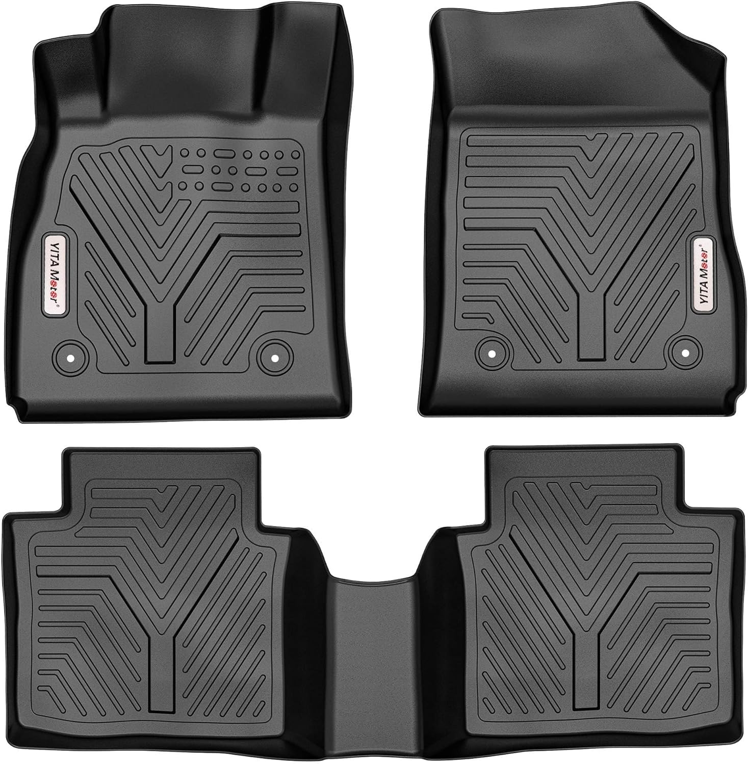 YITAMOTOR Floor Mats Compatible with 2014-2020 Chevrolet Impala, Custom Fit Black TPE Floor Liners 1st & 2nd Row All-Weather Protection