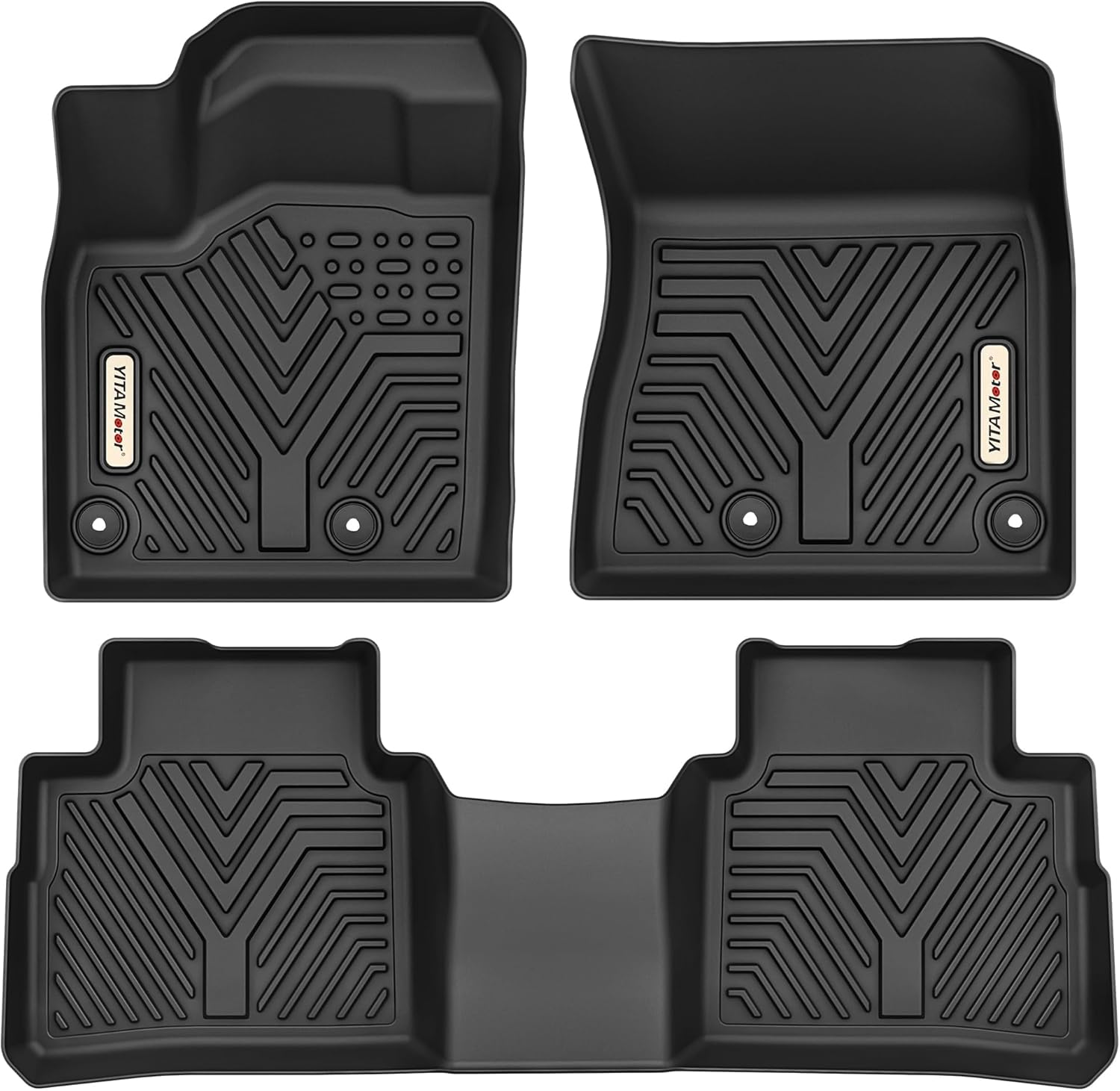 YITAMOTOR All Weather Floor Mats Fit for 2021-2024 Nissan Rogue, TPE All-Weather Protection Slush 1st & 2nd Row Car Floor Liners Accessories, Black