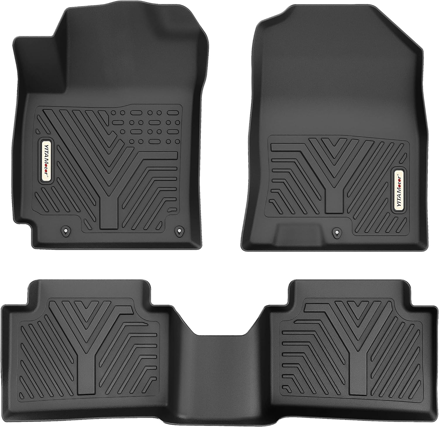 YITAMOTOR Floor Mats Compatible with 2018-2023 Hyundai Kona (NO Electric Models), 1st & 2nd Row All Weather Protection, Black Floor Liner