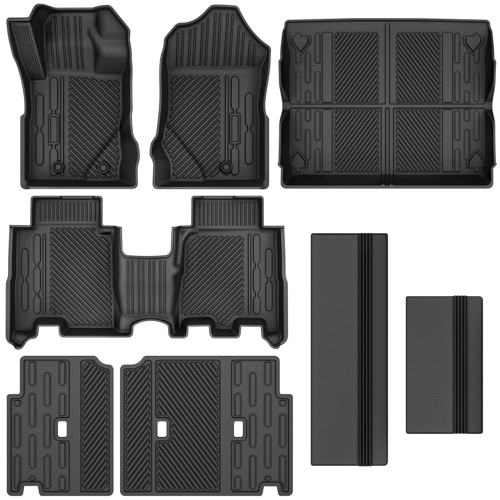 YITAMOTOR Floor Mats Set for 2021-2024 Ford Bronco (Only Fit 4-Door), Custom Fit All Weather Black Floor Mat and Cargo Liner and Rear Backrest Mats Full Set (Not Fit Sport and 2-Door)