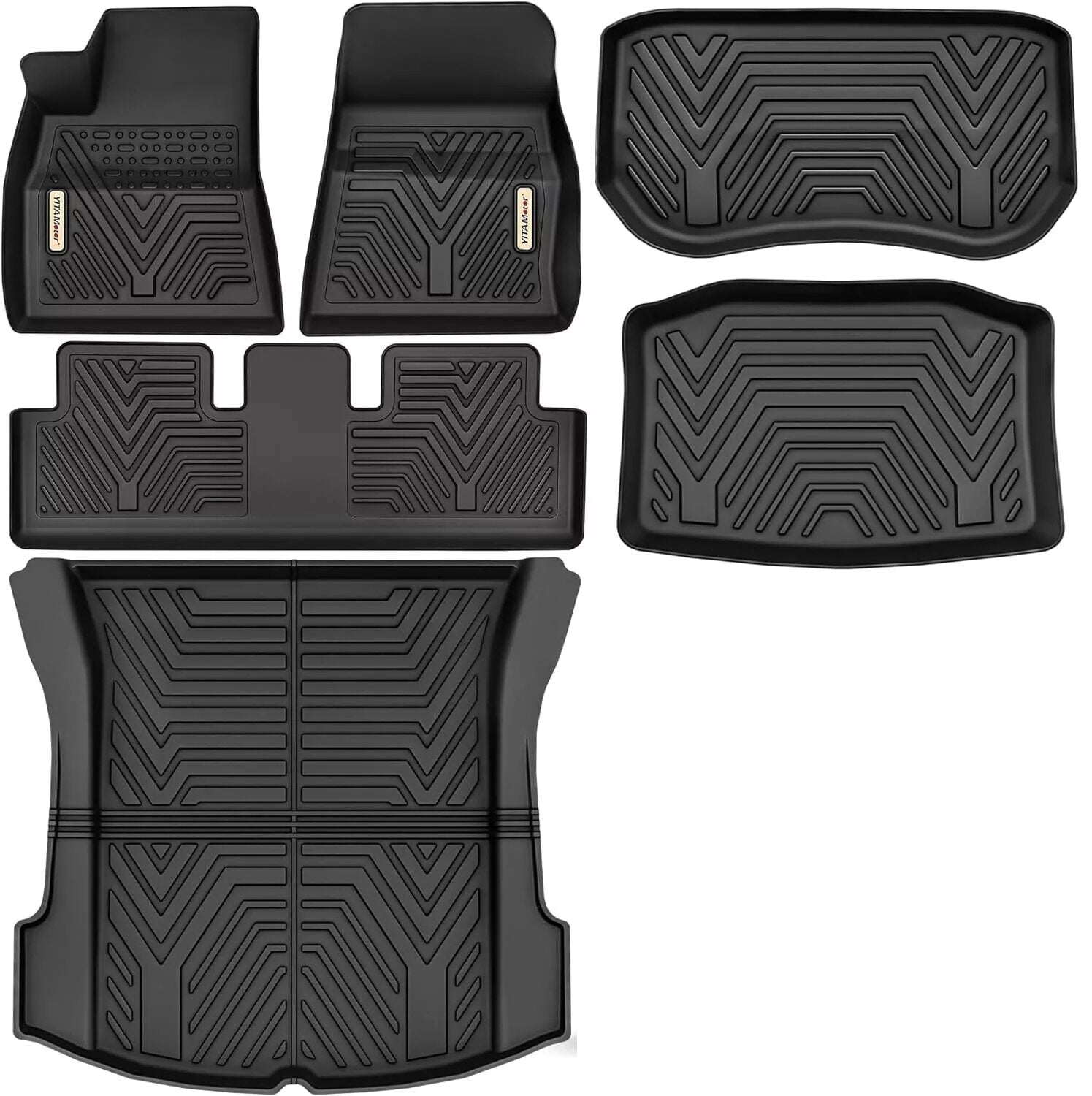 YITAMOTOR Floor Mats & Cargo Liner Full Set for 2017-2024 Tesla Model 3 All Weather Carpet