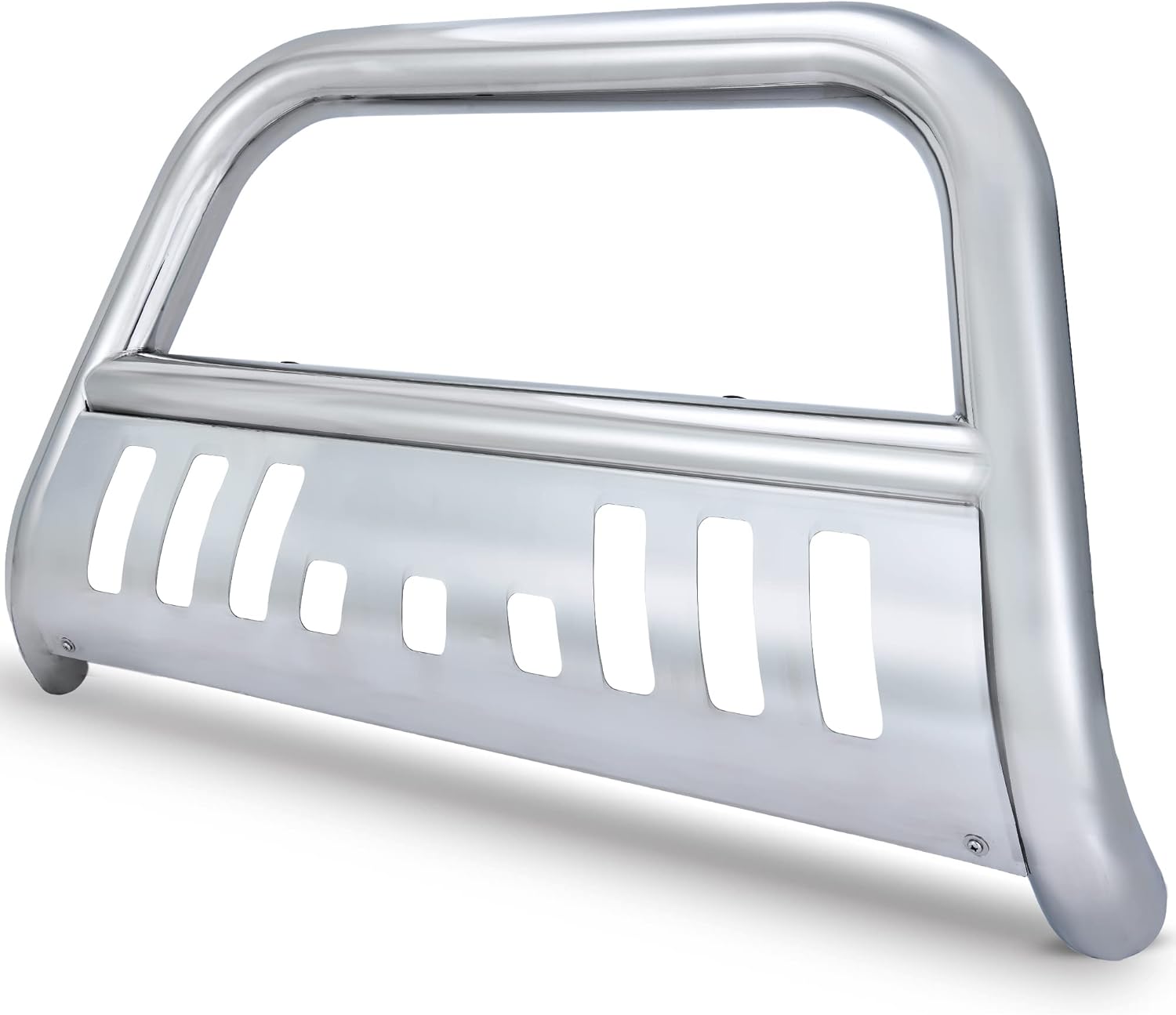 YITAMOTOR Bull Bar Compatible for 2007-2021 Toyota Tundra/2008-2022 Sequoia, 3" Stainless Steel Tubing Brush Push Bar Front Bumper Grille Guard - Chrome