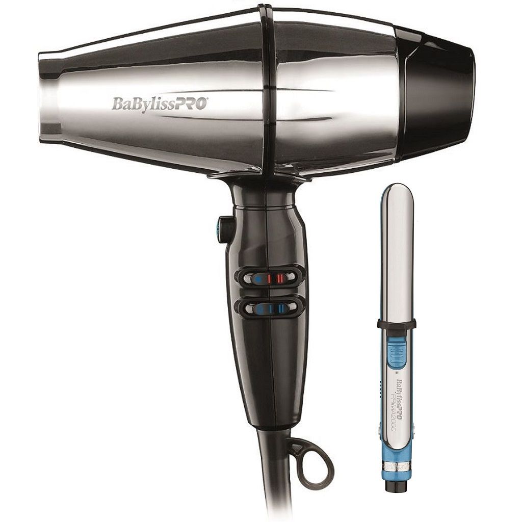 BaBylissPRO Steel Fx Dryer &  Prima 2000 Mini Flat Iron Combo