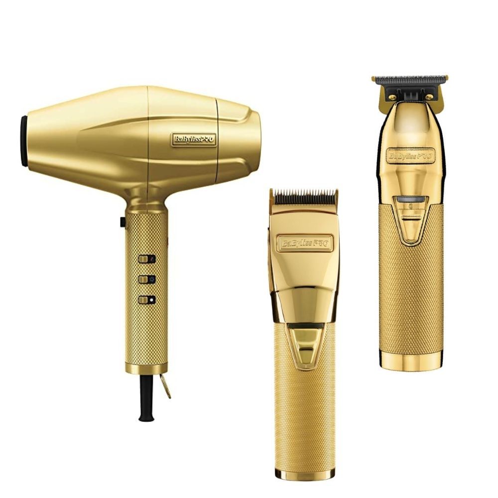 BaBylissPRO GoldFX Clipper - Outlining Trimmer & GoldFX Dryer Combo