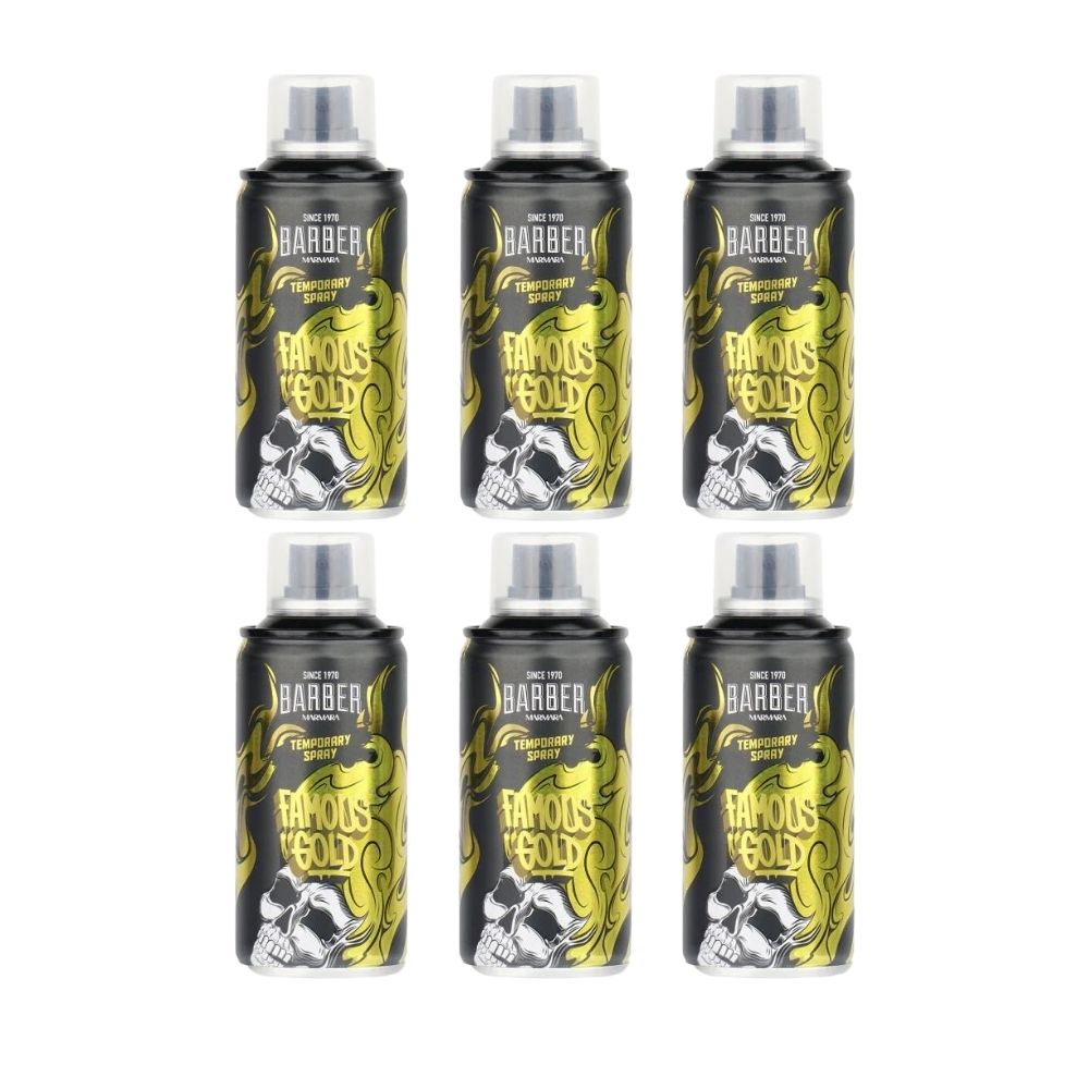 Marmara Barber Hair Color Spray, Famous Gold 5.07 oz - 6 Pack