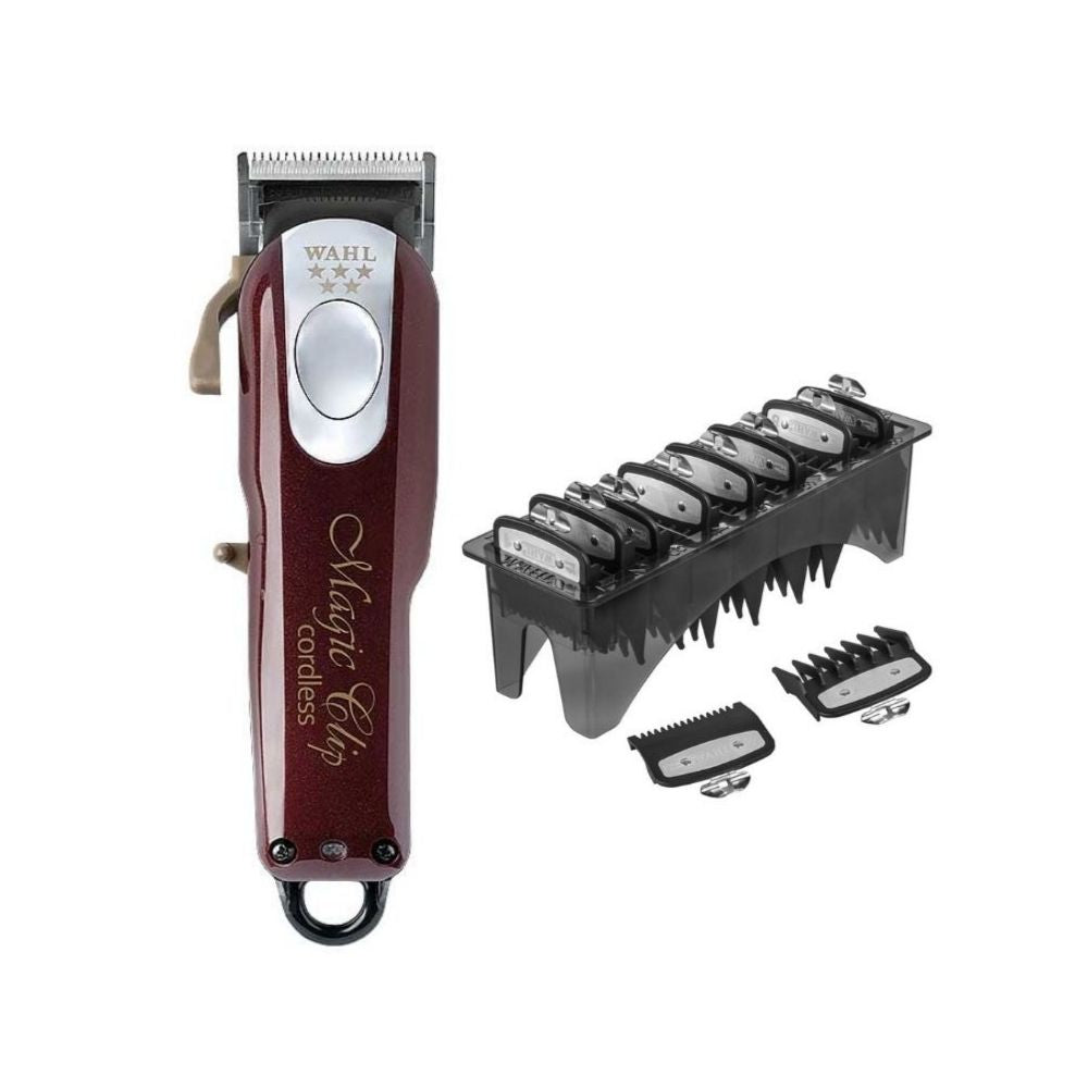 Wahl Magic Clip Cordless & Premium Cutting Guide Combs with Organizer