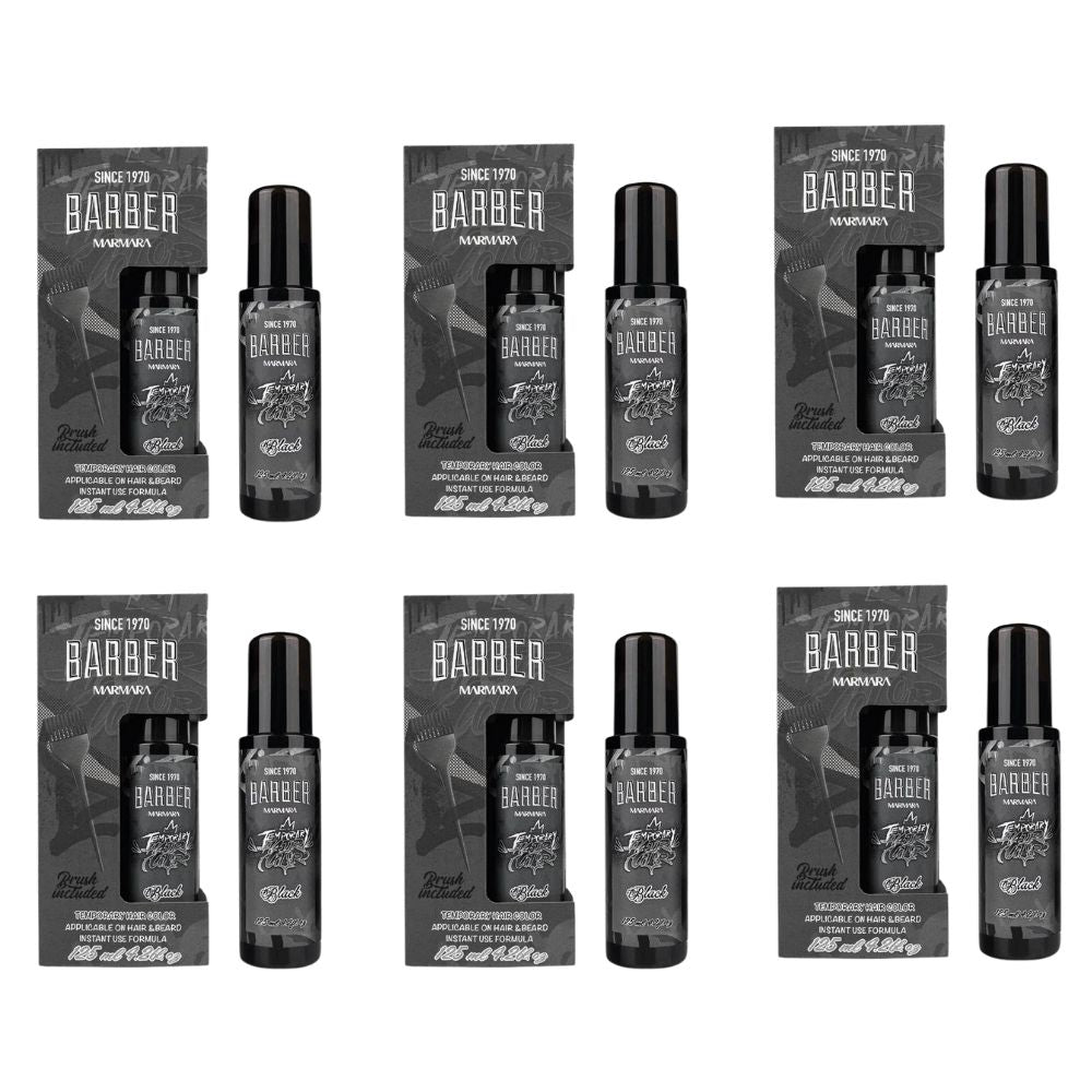 Marmara Barber Temporary Hair Color - Black 4.2 oz - 6 Pack