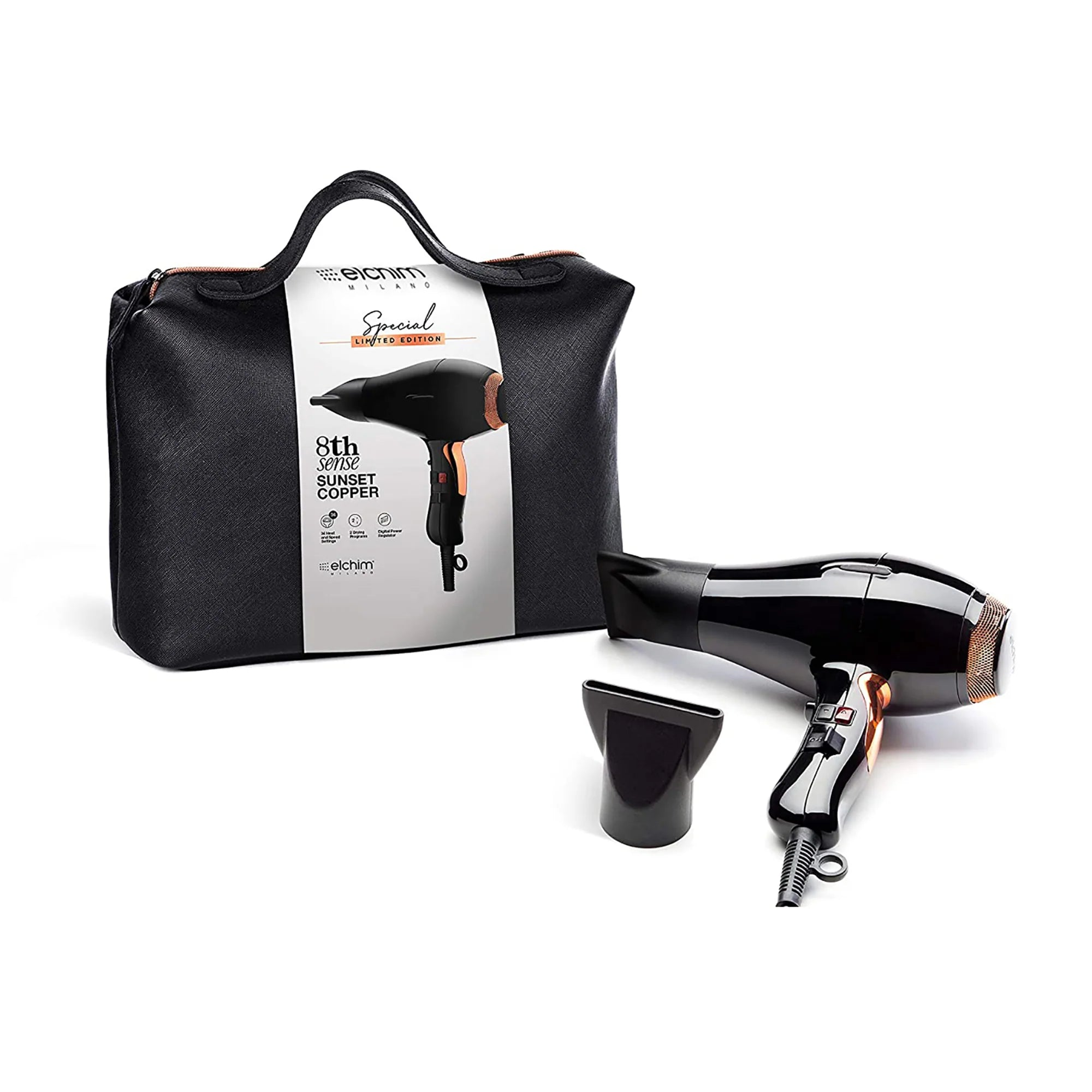 Elchim 8th Sense Copper Hair Dryer With Bag