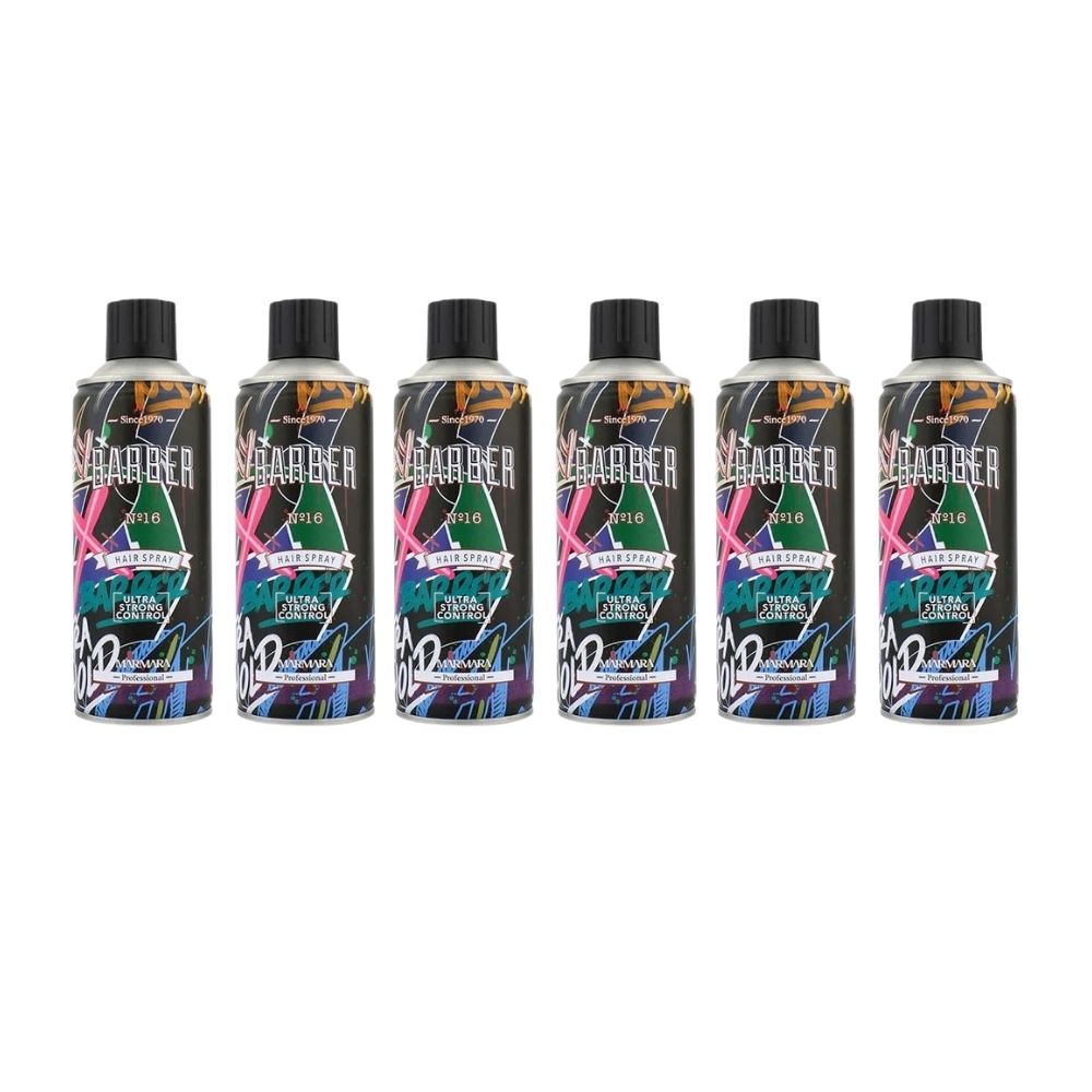 Marmara Barber Hair Spray No.16 Ultra Strong 13.5 oz - 6 Pack