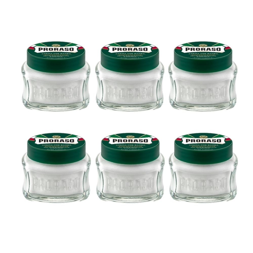 Proraso Pre Shave Cream Refreshing - Green 3.6 oz - 6 Pack