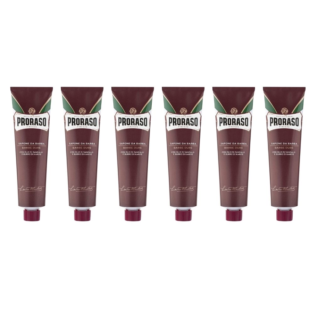 Proraso Shaving Cream in Tube Sandalwood - Red 5.2 oz - Multipack