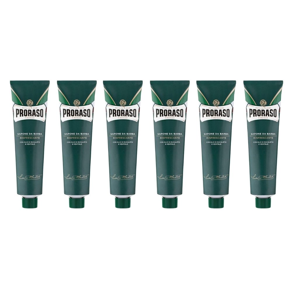 Proraso Shaving Cream in Tube Refreshing - Green 5.2 oz - Multipack