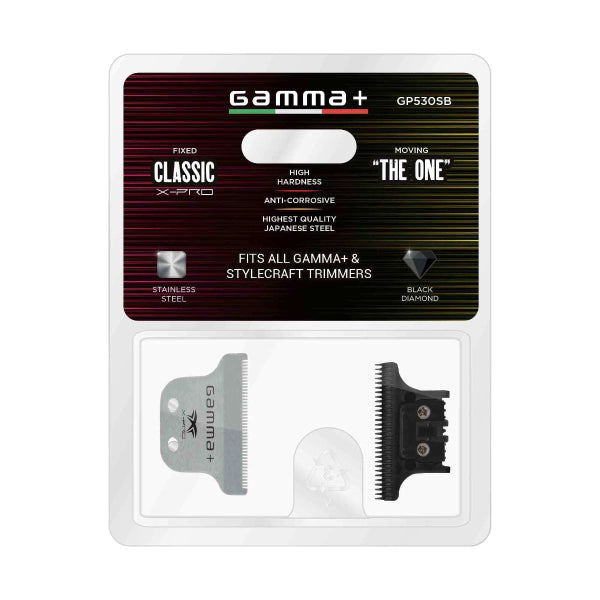 Gamma  Replacement Classic X-Pro Stainless Steel Fixed Hair Trimmer Blade with The One Cutter Set