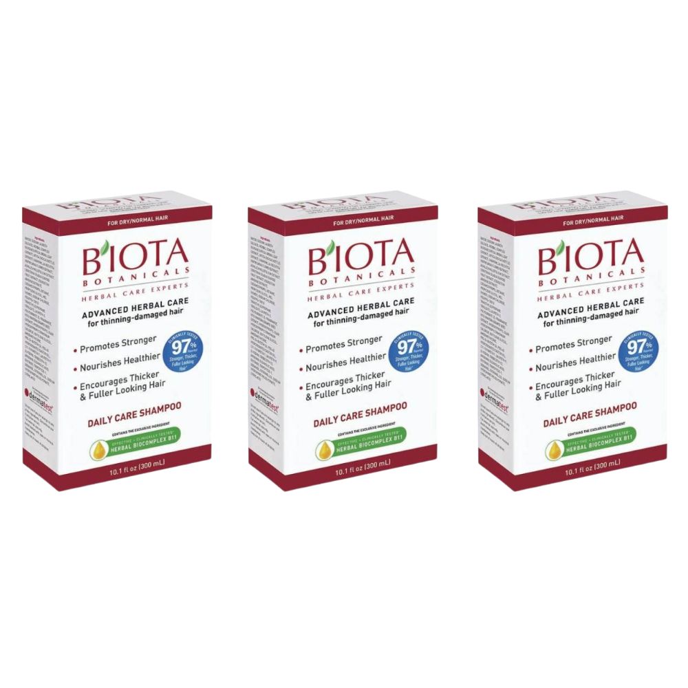 Biota Botanicals Advanced Herbal Care Shampoo for Thinning - Damaged Hair - Normal 10.1 oz - 3 Pack