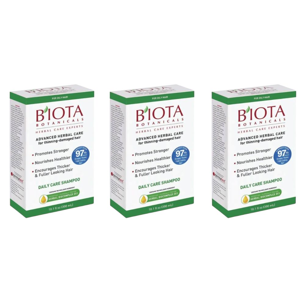 Biota Botanicals Advanced Herbal Care Shampoo for Thinning - Damaged Hair - Oily 10.1 oz - 3 Pack