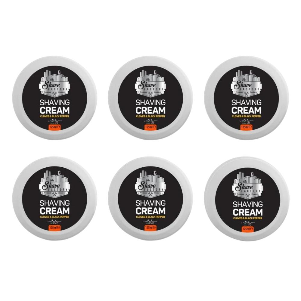 The Shave Factory Cloves & Black Pepper Shaving Cream 4.2 oz - 6 Pack