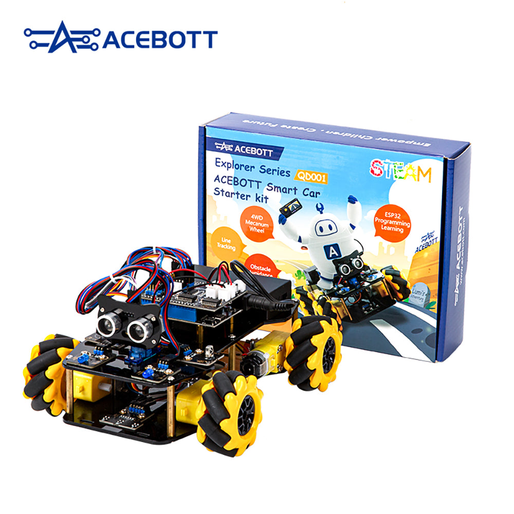 ACEBOTT ESP32 4WD Mecanum Wheel Camera WiFi STEM STEAM Programming Smart Robot Car kit for Arduino