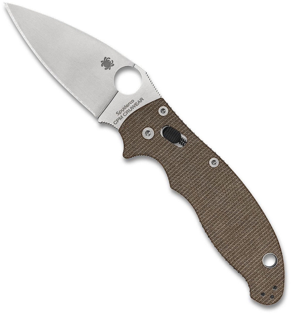 Spyderco Manix 2 Brown Micarta CPM Cru-Wear C101MPCW2 Pocket Knife