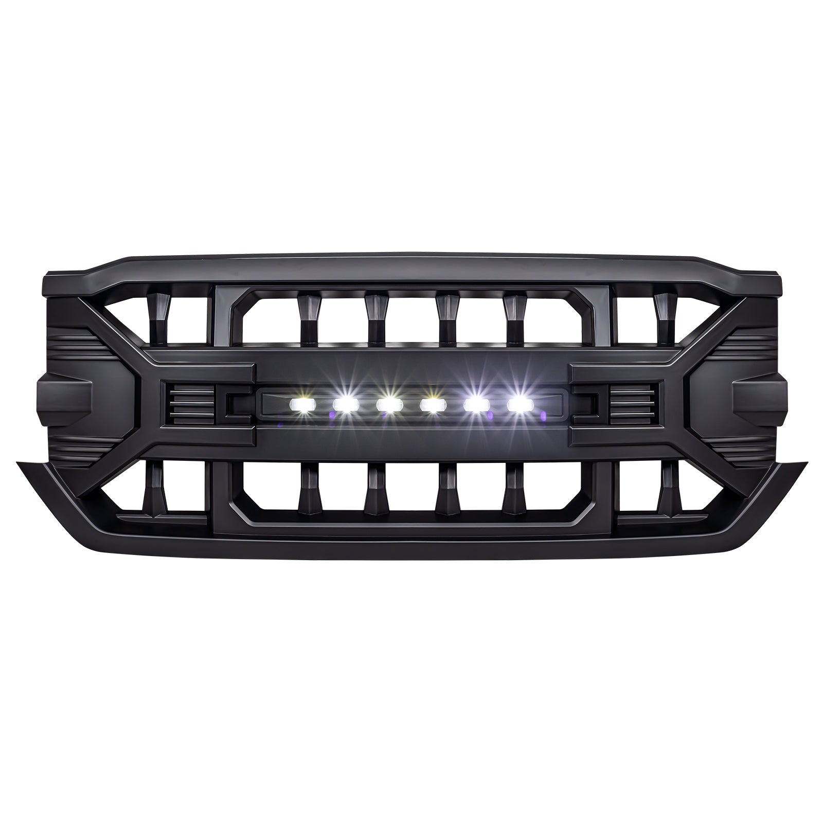 Armor Grille W/OFF-ROAD Lights - Matte Black For 16-19 Chevy Silverado 1500