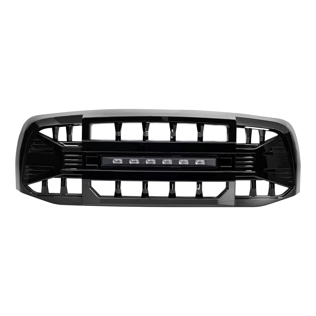 Armor Grille W/Off-Road Lights-Glossy Black For 2006-2009 Dodge Ram 1500/2500/3500