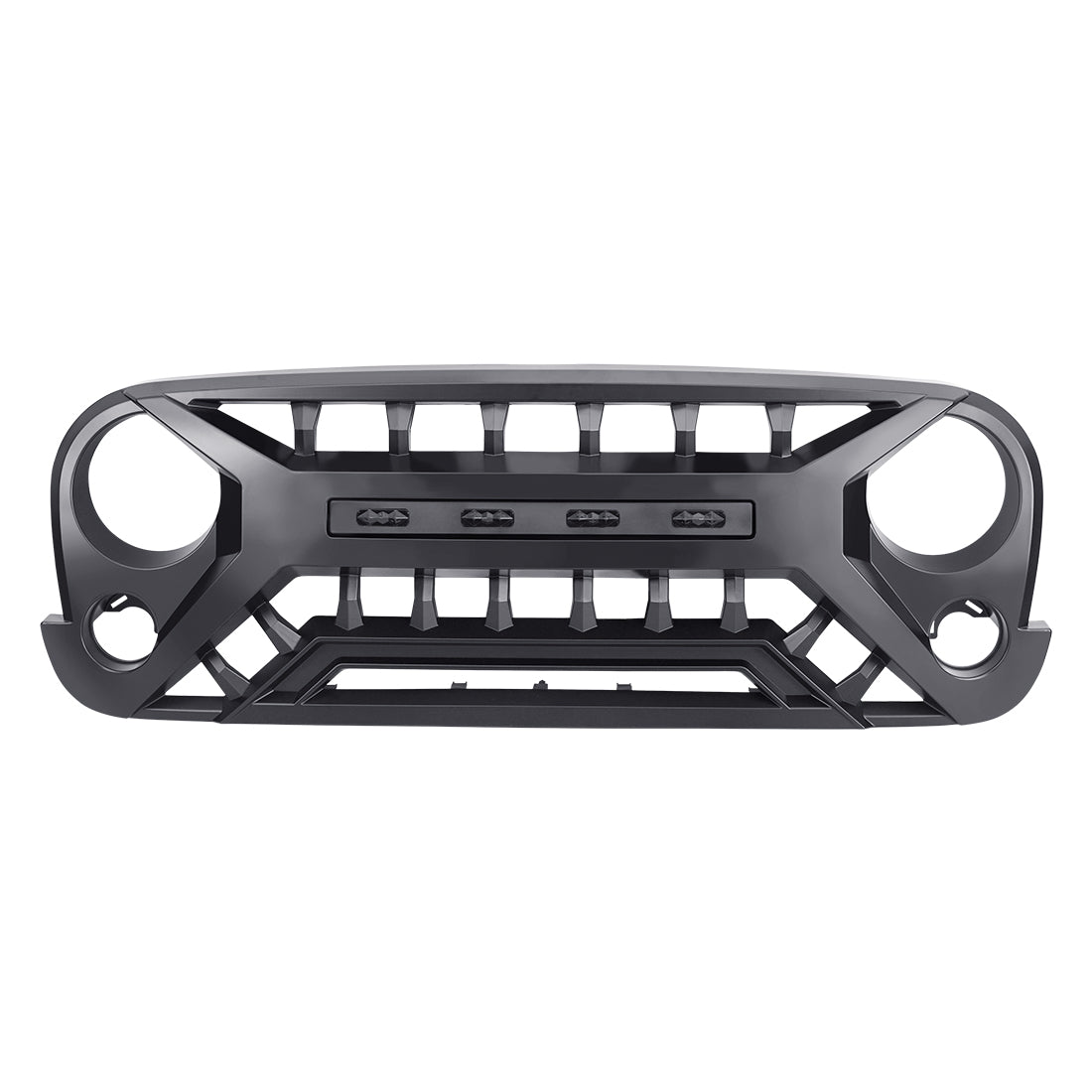 Armor Grille W/ Amber Lights - Matte Black for 07-18 Jeep Wrangler JK