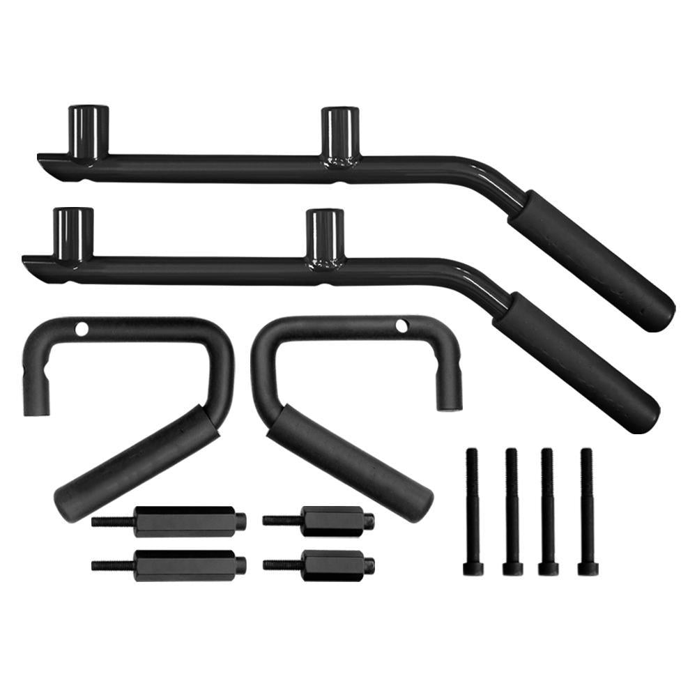 Black Front & Rear Grab Handles for 07-18 Jeep Wrangler JK