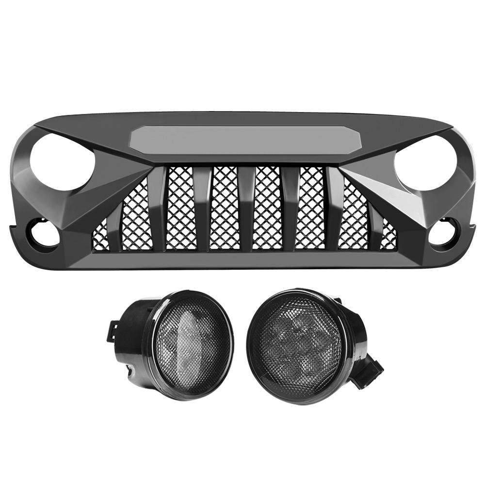 Gladiator Vader Grille & Smoked Turn Lights Combo for 07-18 Jeep Wrangler JK