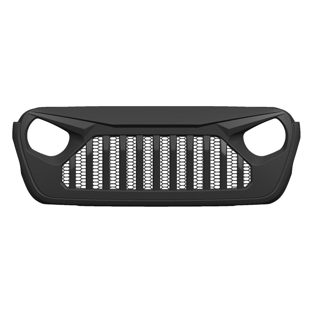 Vader Grille w/ Mesh - Matte Black for 18-21 Jeep Wrangler JL & Gladiator  JT w/o TrailCam