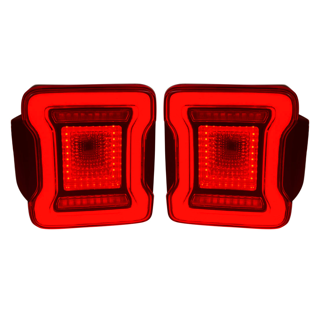 Red Lens Tunnel Tail Lights for 18-22 Jeep Wrangler JL