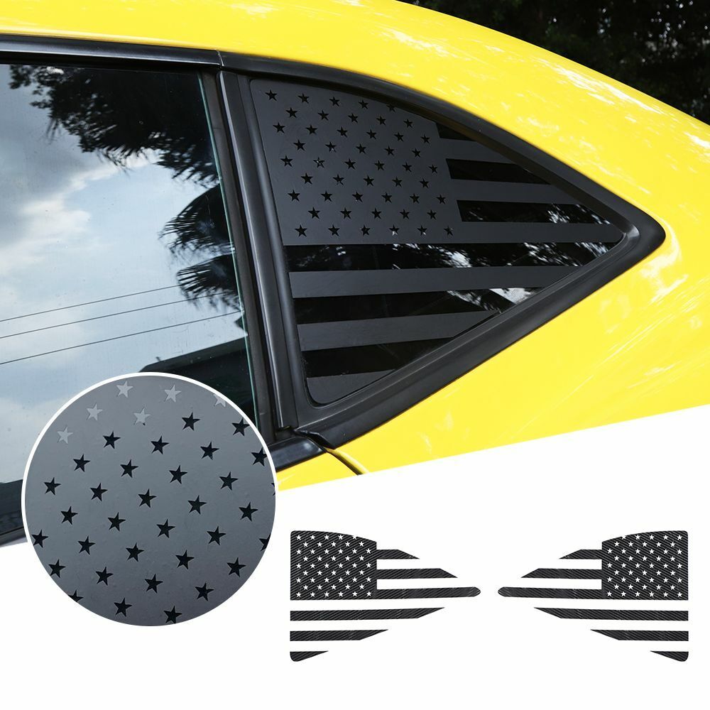 Rear Quarter Window Decal Sticker-American Flags for 10-15 Chevrolet Camaro