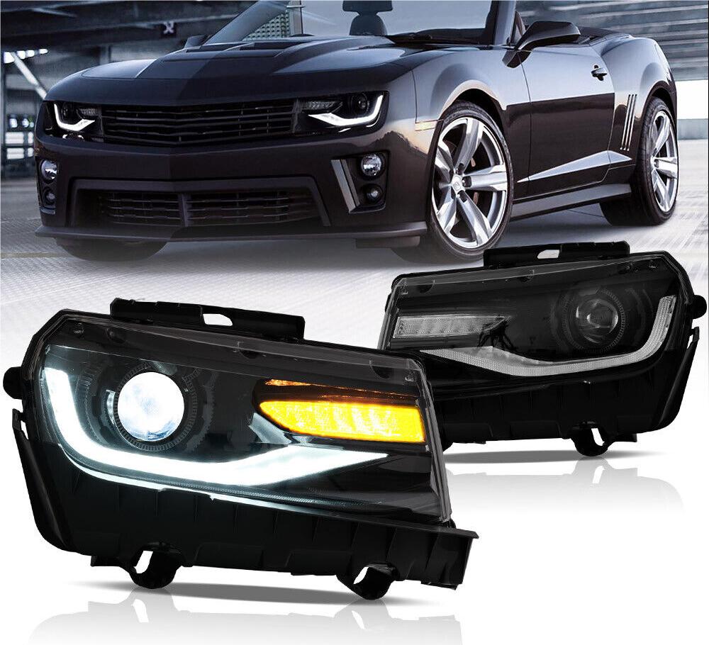 LED Projector Headlights w/Sequential for 2014-2015 Chevrolet Camaro