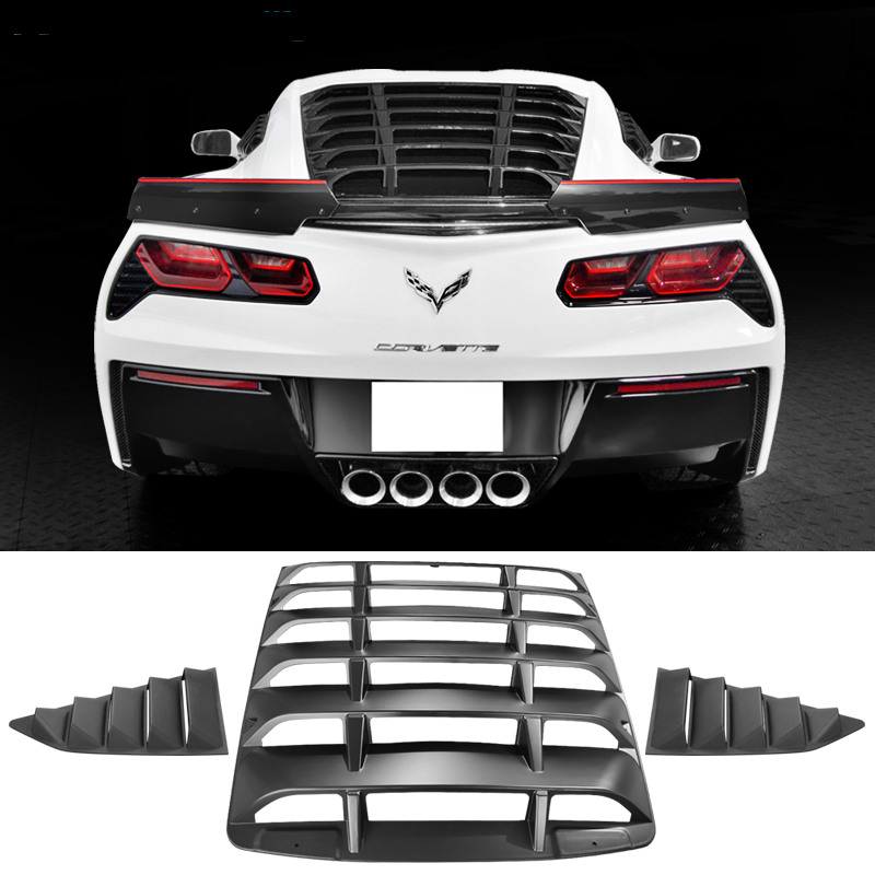 Side & Rear Window Louvers-Matte Black for 2014-2019 Chevy Corvette